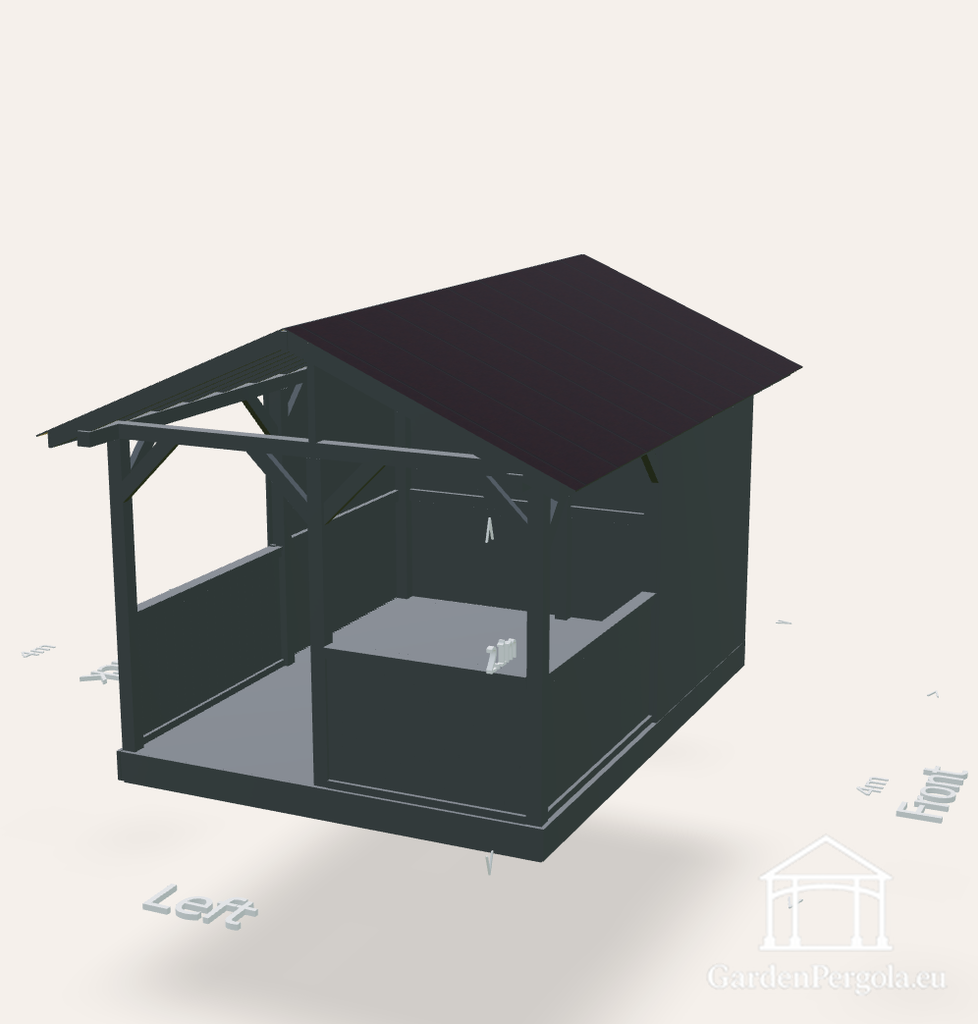 Kerti pavilon 3x4 kétszintes