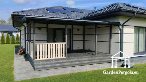 Prémium sötétszürke kerti pavilon fém tetővel 4x6m - garden gazebo pergola