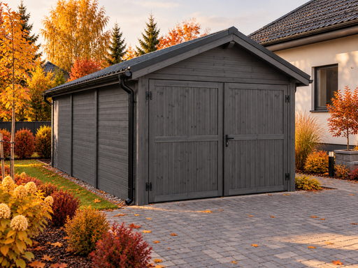 4 × 5 m-es fa garázs fém nyeregtetővel - garden gazebo pergola