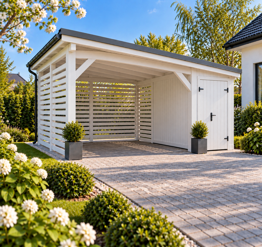 4x4,5 m-es fa kocsibeálló kis tárolóval - garden gazebo pergola