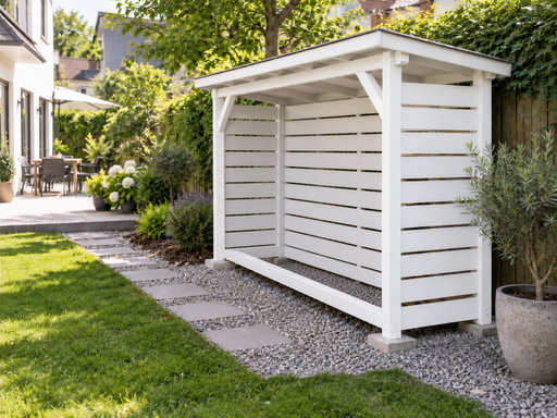 1 × 2 m kis fa tűzifatároló félnyeregtetővel - garden gazebo pergola