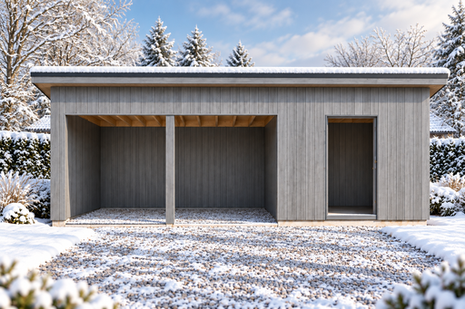 4 × 6 m-es tűzifatároló és kerti tároló félnyeregtetővel - garden gazebo pergola