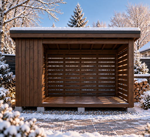 2 × 3 m-es fa tűzifatároló félnyeregtetővel - garden gazebo pergola