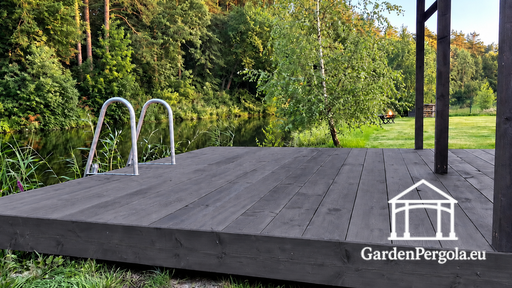 3 x 5 m-es fa terasz fürdőhelyhez - garden gazebo pergola