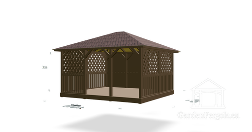 Négylejtős 4x45 kerti pavilon